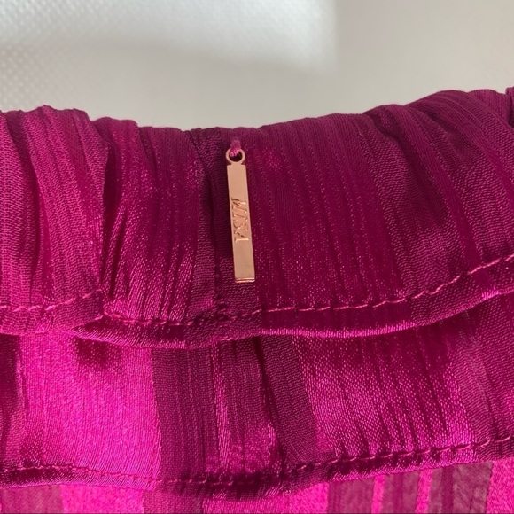 Misa  Gabriela Fuschia Striped Chiffon Midi Dress Size Small - Picture 16 of 16